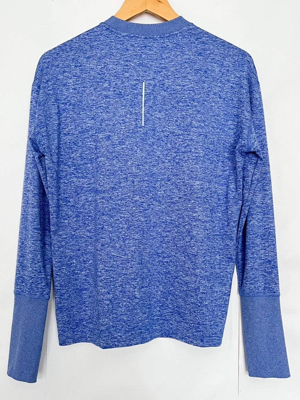 Nike Dri-Fit Running Long Sleeve Shirt Crewneck Thumbholes Size Medium Blue